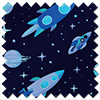 Rocket Adventure, Cosmic Blue - Roman Blind